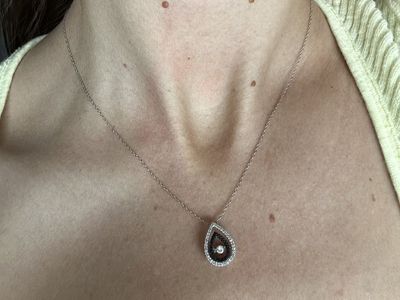 10k Gold White and Black Diamond Necklace