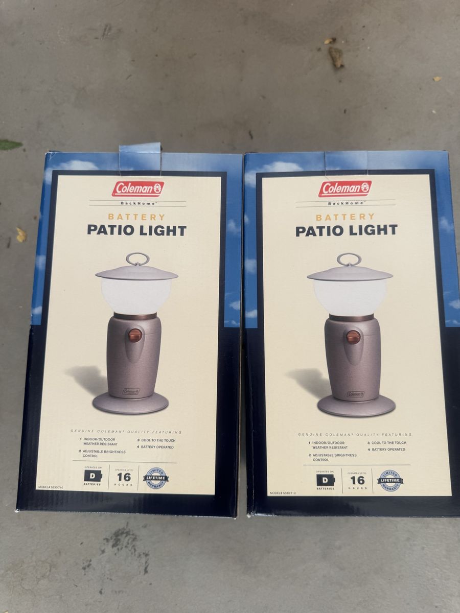 Coleman BackHome Battery Patio Light - Indoor/Outdoor, Weather Resistant, D Batteries  - two pack
