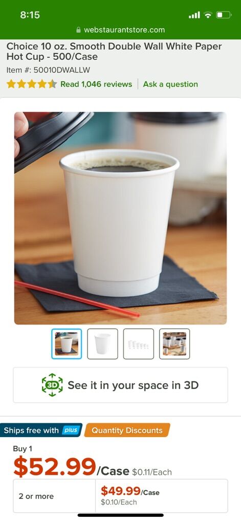 500ct Choice Smooth Double Wall Cup 10 Oz