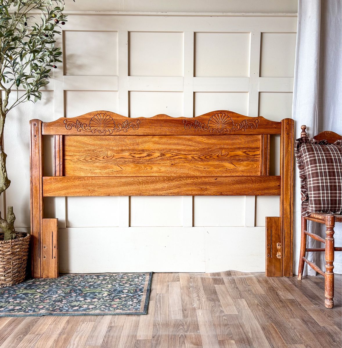 *FREE DELIVERY* Vintage Oak Farmhouse Headboard