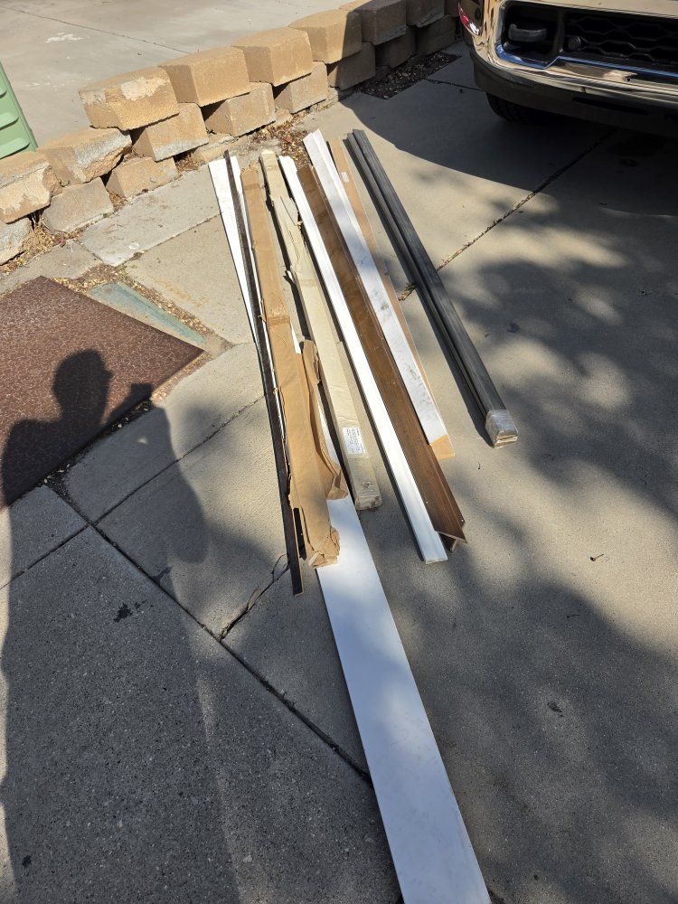 Free. must take all.Assorted Trim & Molding Pieces - New & Used Wood/Metal for Home Projects