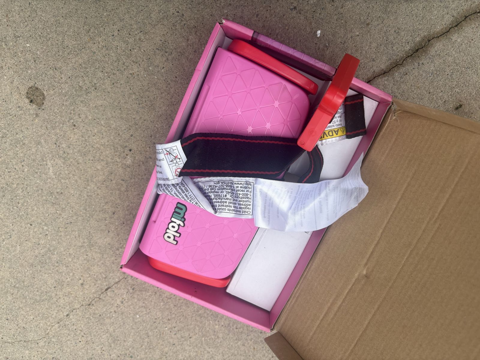Mifold The Grab-and-Go Booster Car Seat - Pink, Portable & Compact