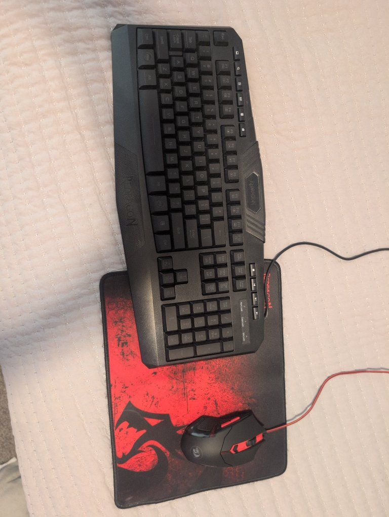 Complete Redragon RGB Gaming Setup - Keyboard, Mouse, & Pad - Like New