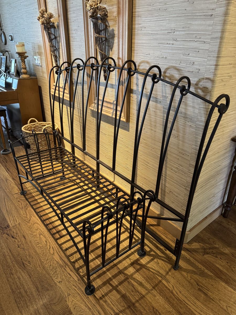 Iron California King Headboard & Matching Bench