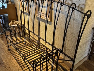 Iron California King Headboard & Matching Bench
