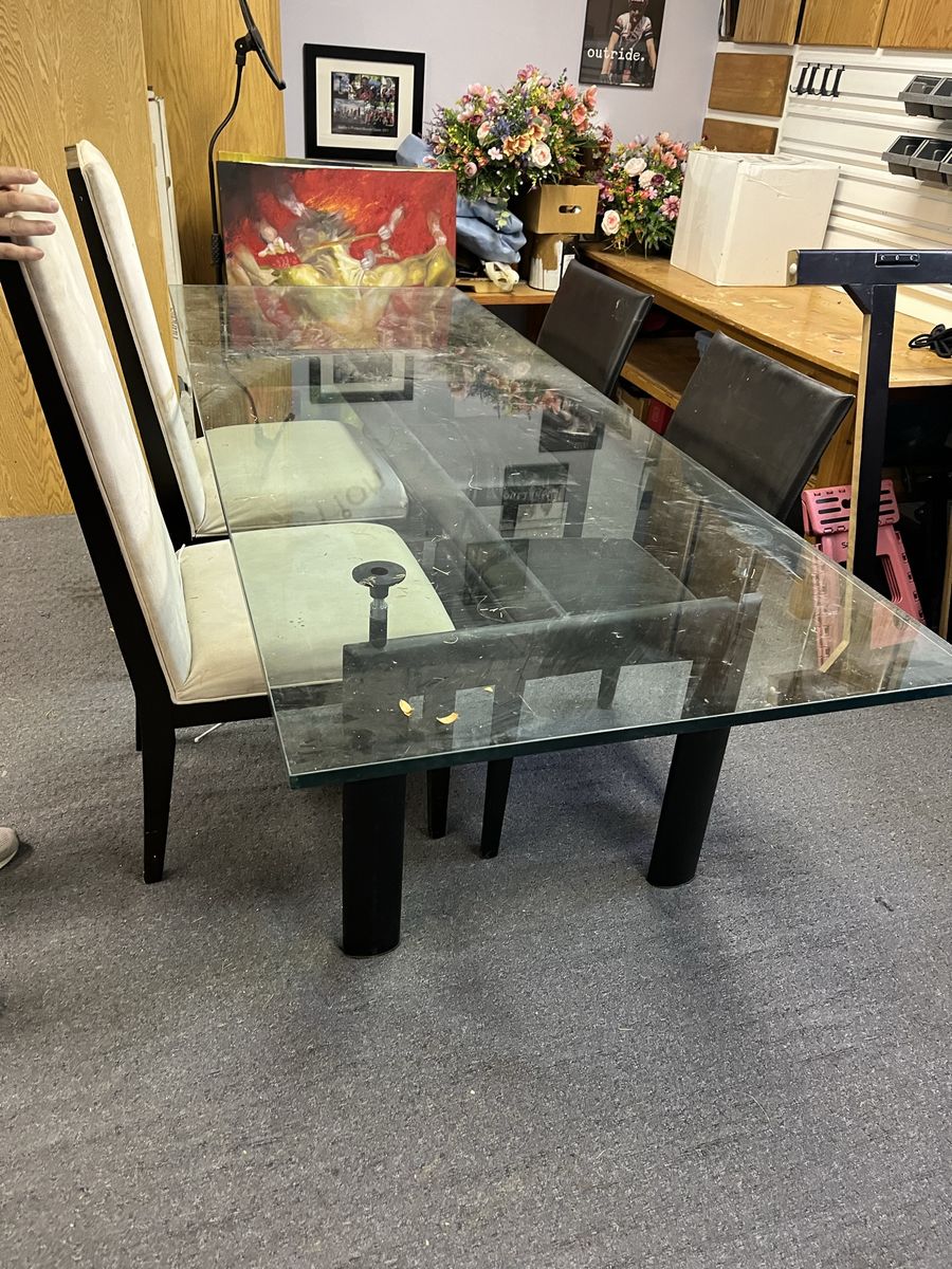 Glass dining table