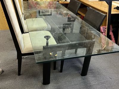Glass dining table