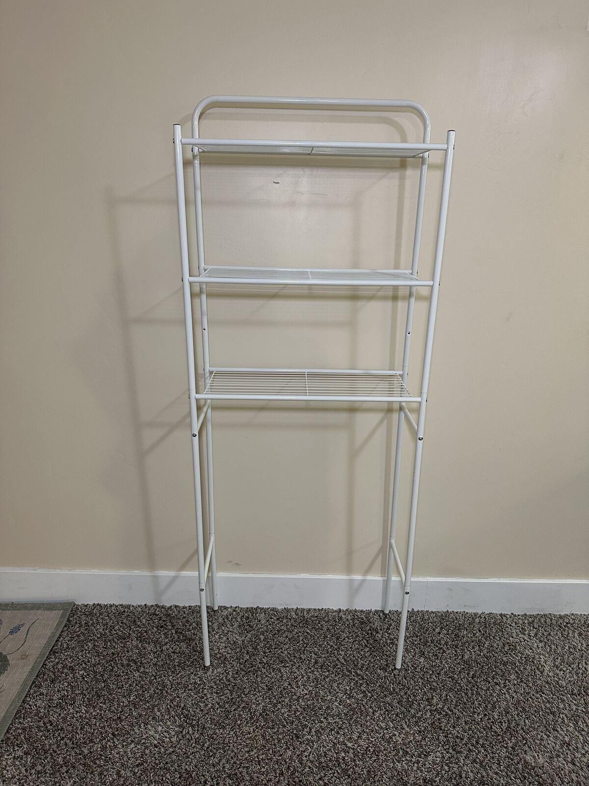 Over-the-Toilet Bathroom Storage Shelf – White Metal