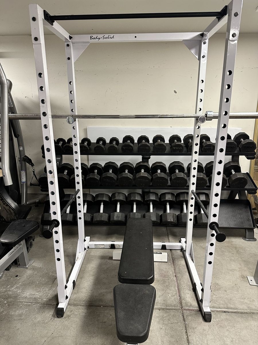 Power Rack/Bench & Olympic Weight Set