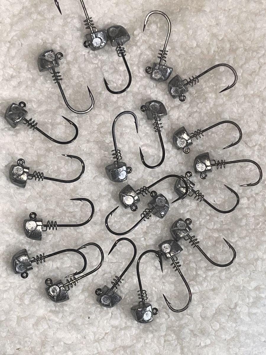 Lot Of 21 Jig, Head Cork Screw Hooks 1.5