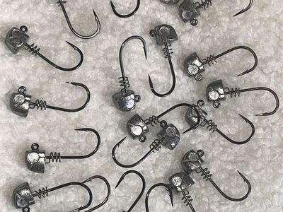 Lot Of 21 Jig, Head Cork Screw Hooks 1.5