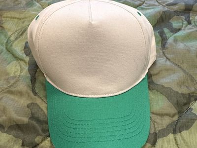 Funky Junque Two-Tone Snapback Hat Cream/Green - Blank