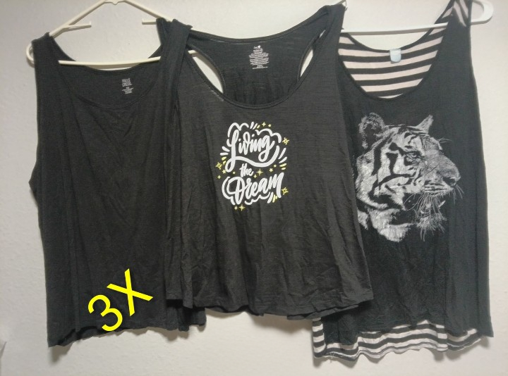 Lot of Three Black tank tops
