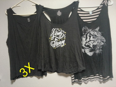 Lot of Three Black tank tops