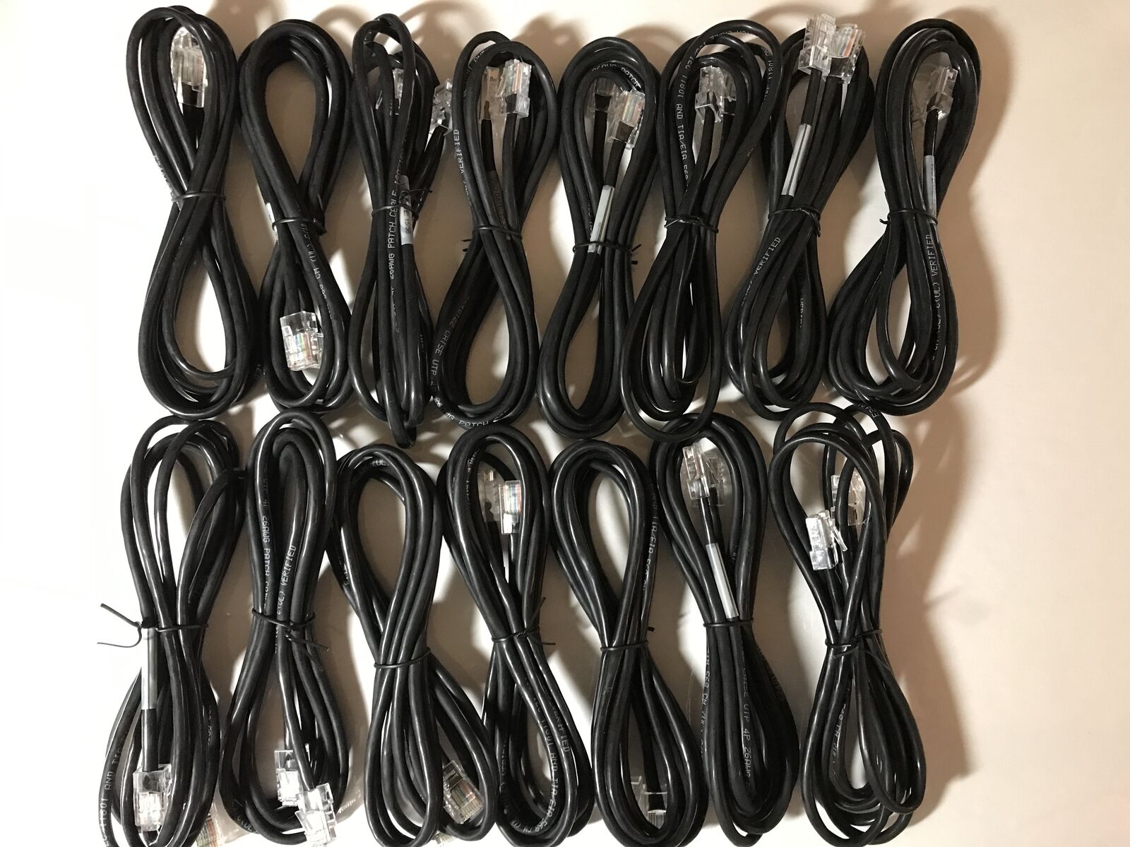 CAT 5E Cable RJ45 Connectors 7 Feet Long Lot of 15 Copper Wire