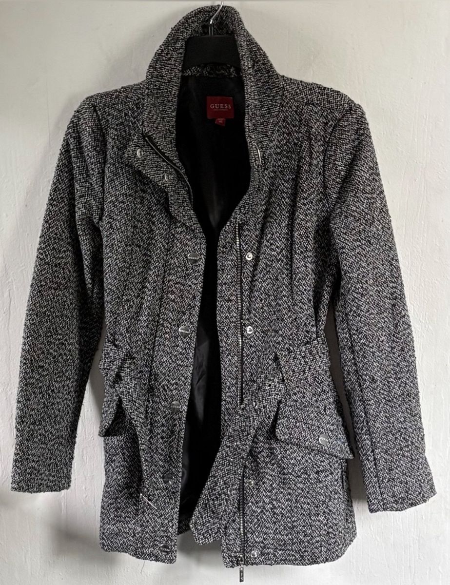 GUESS Karlee Short Wool Coat Tweed - SIZE XS