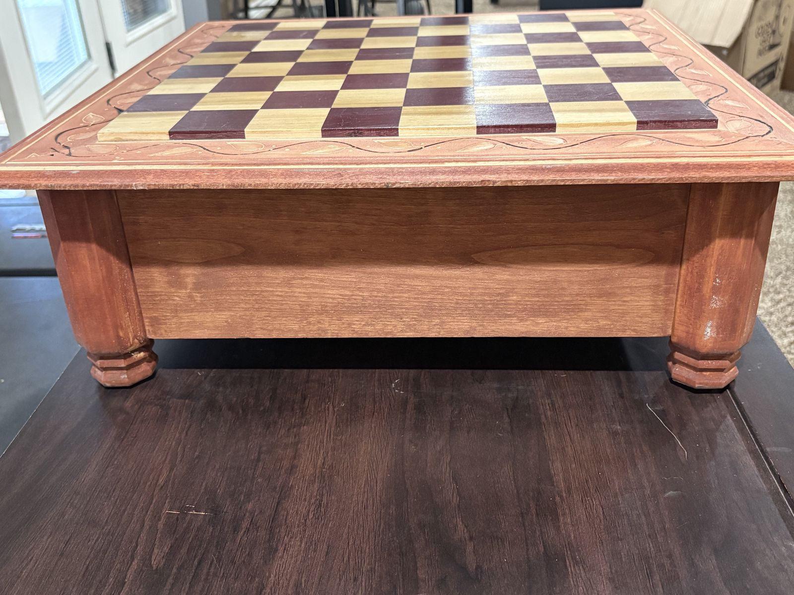Hand made chess table top board