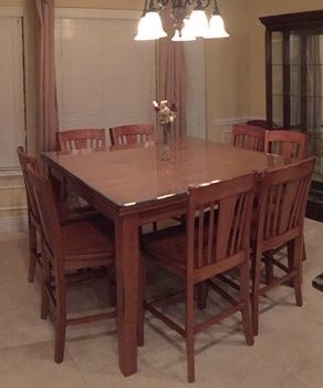 Kitchen Dining Table w/ Butterfly Leaf & 8 Chairs
