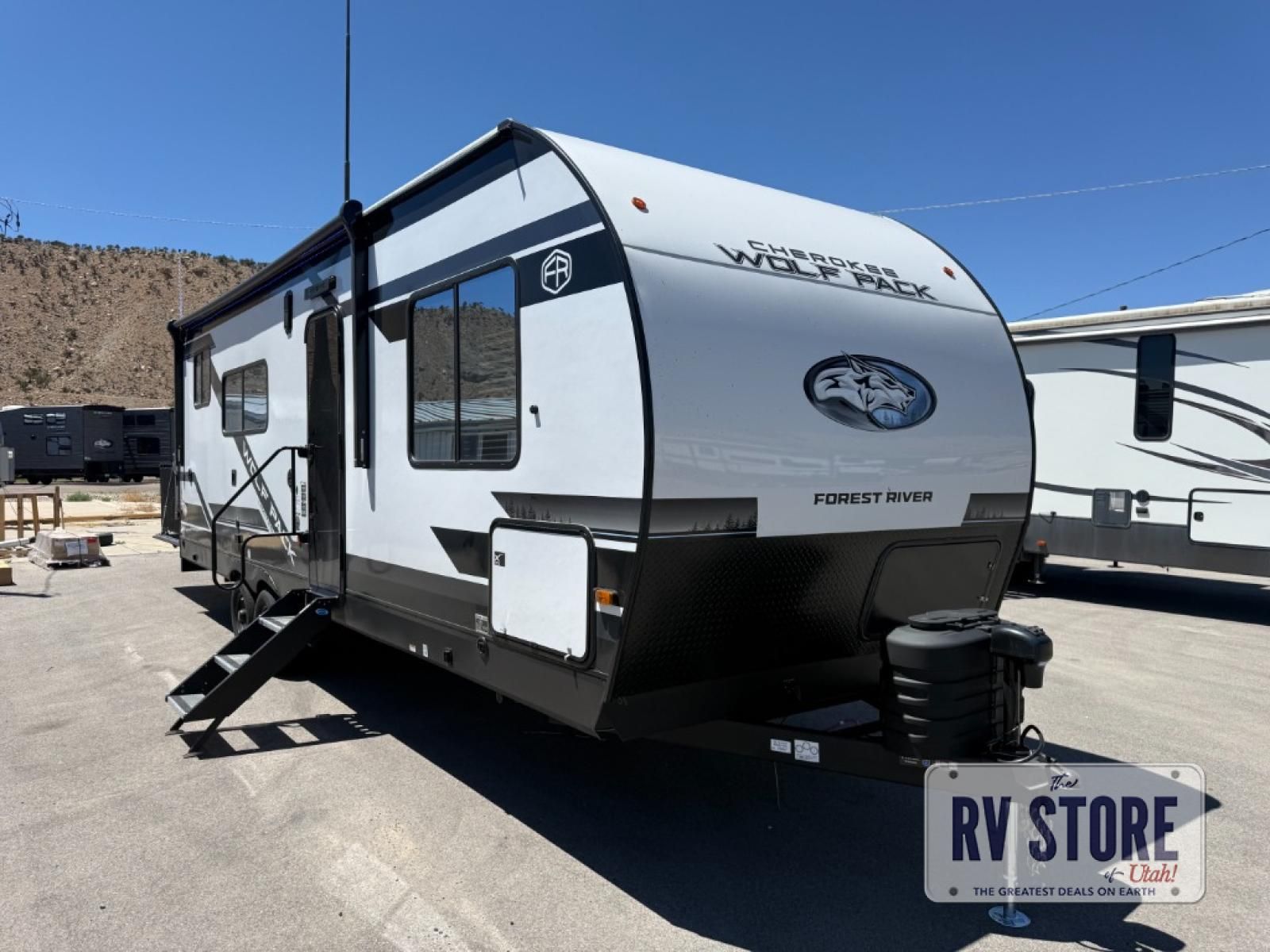 2025 Forest River RV Cherokee Wolf Pack 25-14 Toy Hauler Travel Trailer Front Bedroom|Two Entry/Exit Doors