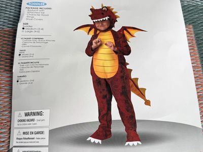 Like New! California Costumes Fire Breathing Dragon Costume Toddler Medium 3-4