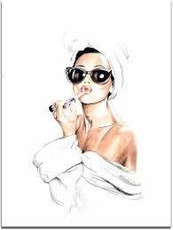 Vogue Printed, Trendy Canvas Art Lip Woman Art, Audrey Hepburn Printed,