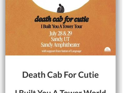 2 Death Cab for Cutie Tickets – SOLD OUT Show