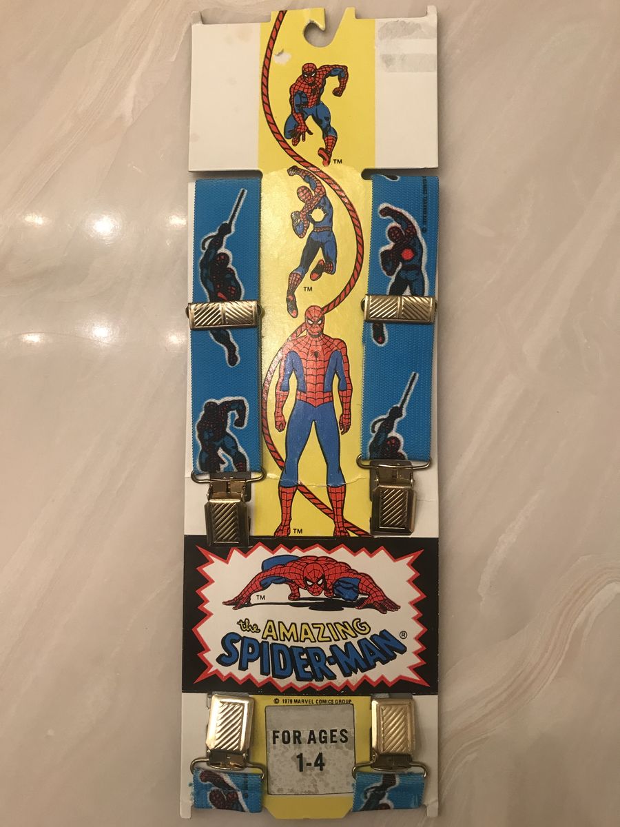 1979 the Amazing Spider-Man suspenders ages 1-4 toddler marvel comics baby child spiderman tv movie