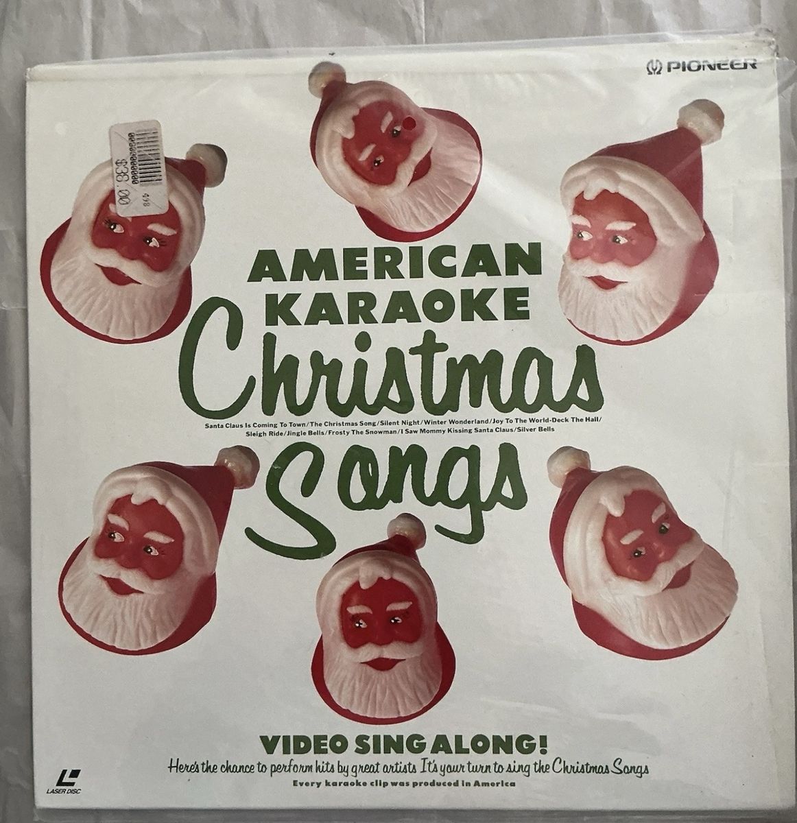 American Karaoke LaserDisc Christmas Songs Pioneer LDC 1990 Very Good Vintage