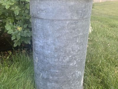 Cool Round Old Galvanized Metal Can with a Lid