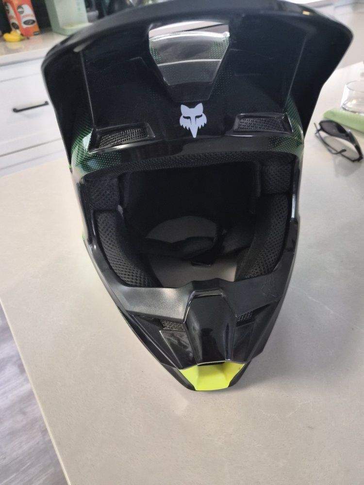 Fox Racing V1 Image MIPS Motocycle Dirt Bike Helmet Black Green