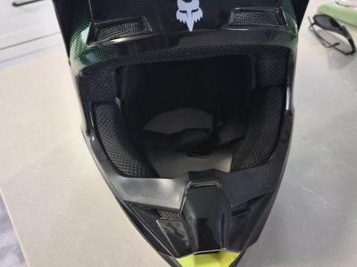 Fox Racing V1 Image MIPS Motocycle Dirt Bike Helmet Black Green