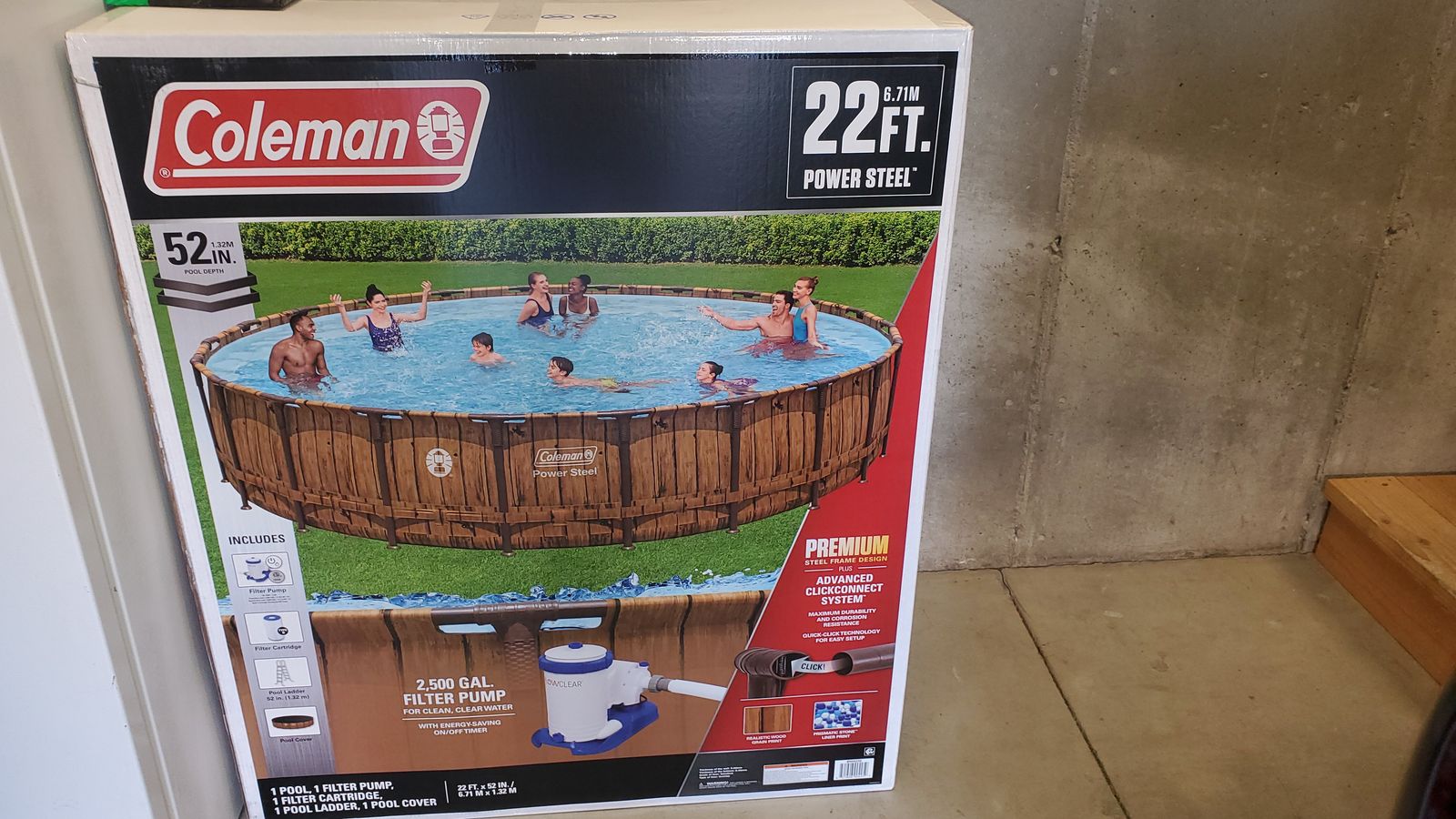 Coleman above ground swimming pool.