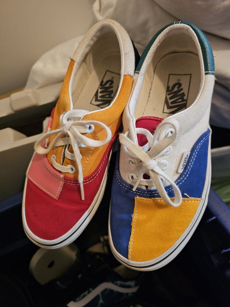 Vans Era "Patchwork" Multi-Color Canvas Low Top Sneakers - Youth Size 5
