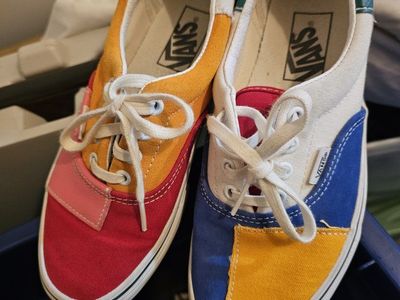 Vans Era "Patchwork" Multi-Color Canvas Low Top Sneakers - Youth Size 5