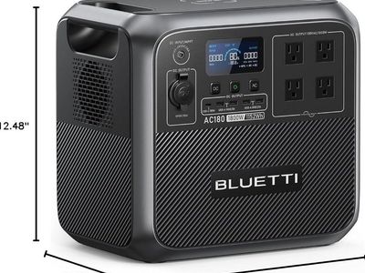 BLUETTI AC180 Portable Power Station 1152Wh 1800W LiFePO4 Solar Generator