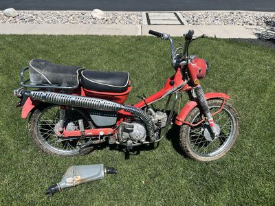 Vintage Red Honda 1971 Trail 90 CT90 Motorcycle