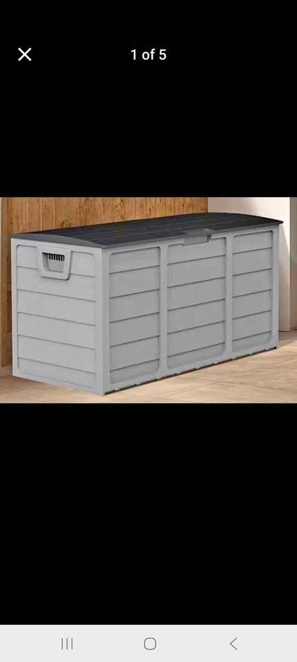 Outdoor Plastic Deck Storage Box 75 gallon