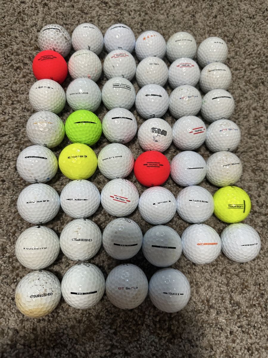 Assorted Used Golf Balls - 46 Count