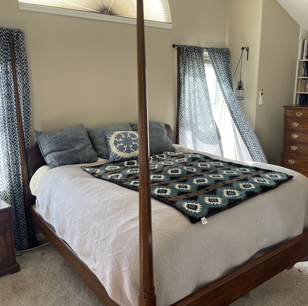 Rare 1982 Henkel Harris Solid Black Walnut King Bedroom Suite – Complete Matched Family Heirloom Set! Finish #15