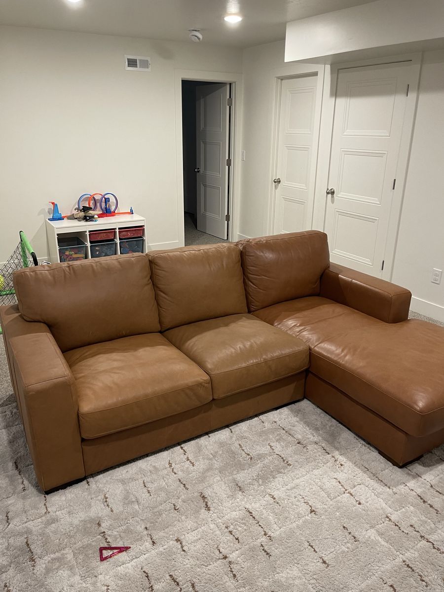 West elm leather sectional