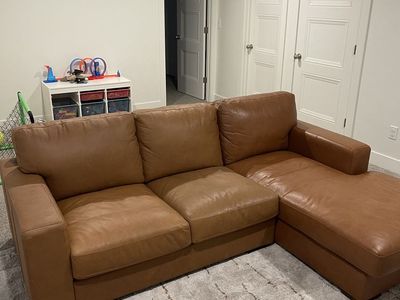 West elm leather sectional