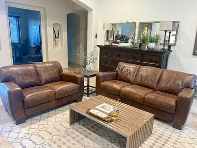 LEATHER SOFA & LOVESEAT