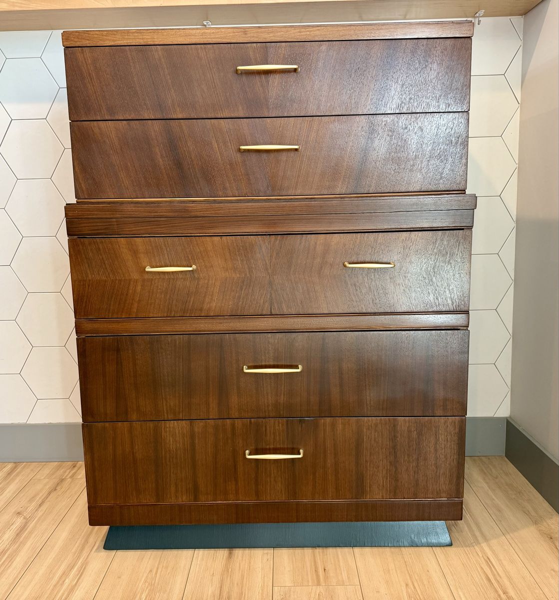Mid century 5 drawer tall dresser