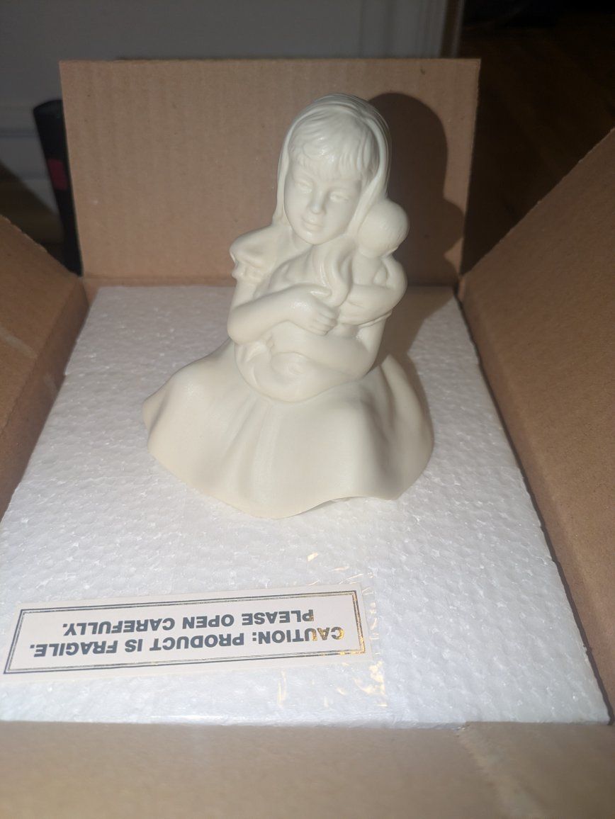 1997 Wish Book Lullaby Ceramic Figurine Item #54507 - Girl Holding Baby