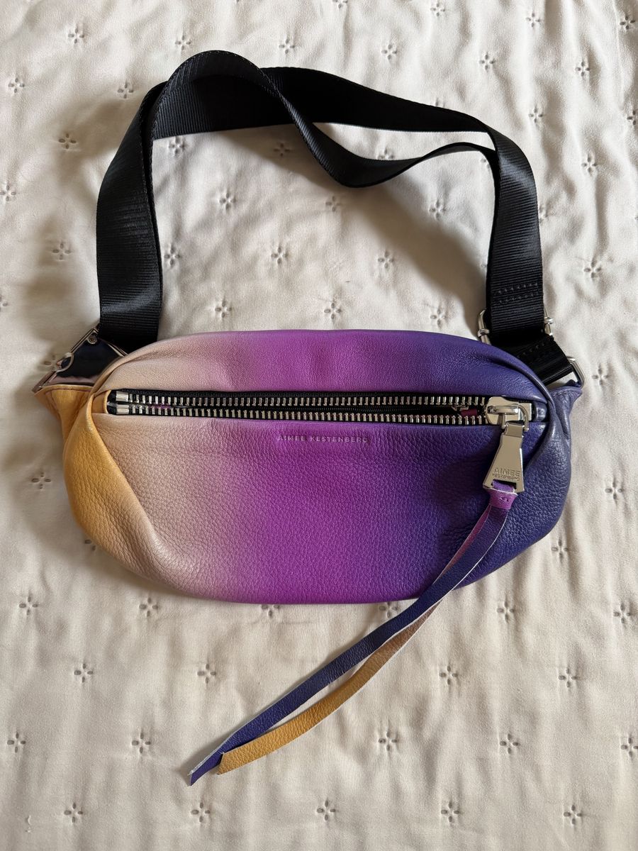 Aimee Kestenberg Ombre Purple Leather Convertible Belt Bag / Crossbody
