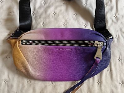 Aimee Kestenberg Ombre Purple Leather Convertible Belt Bag / Crossbody