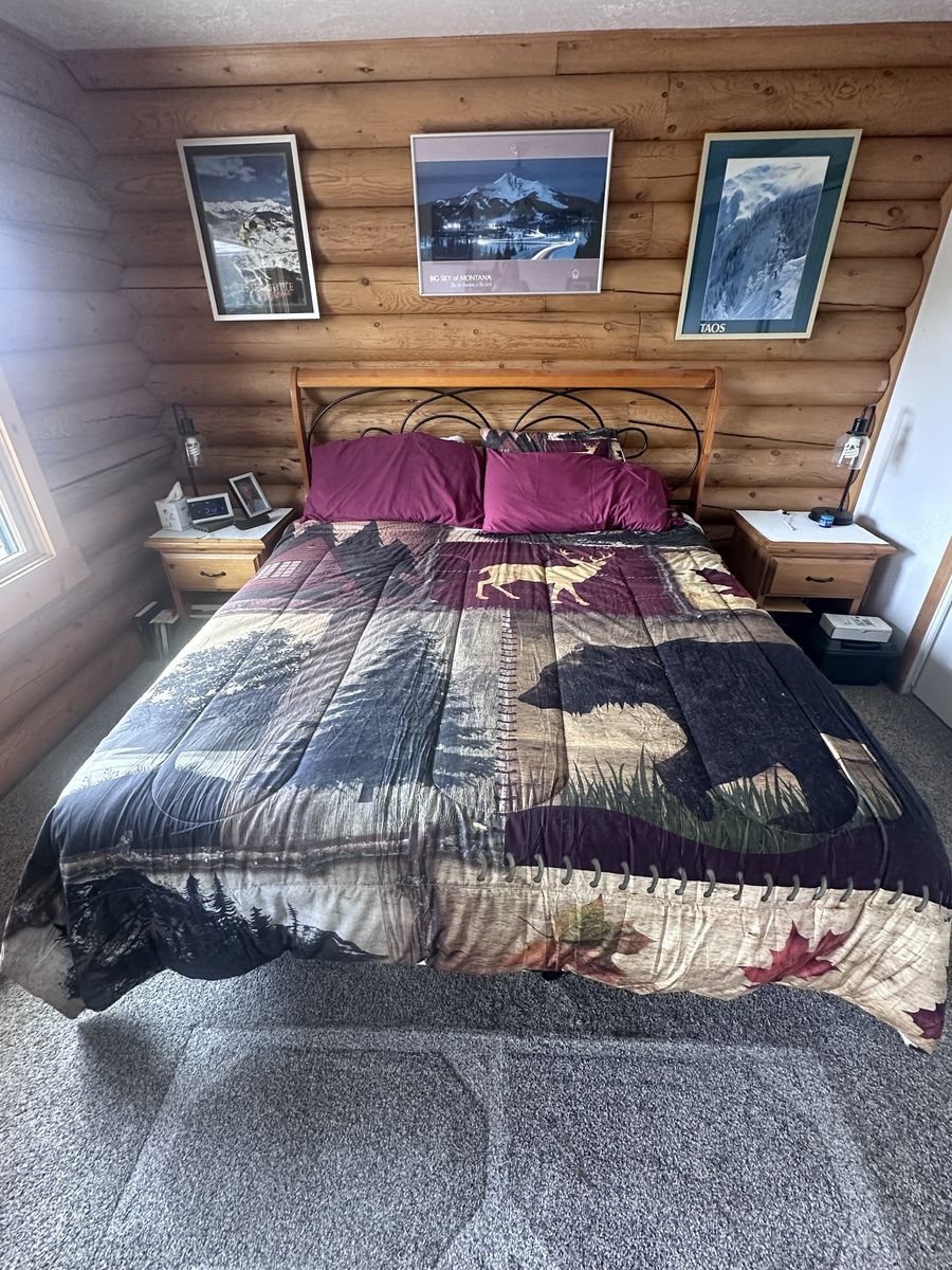 King sized mattress, adjustable frame, and head board