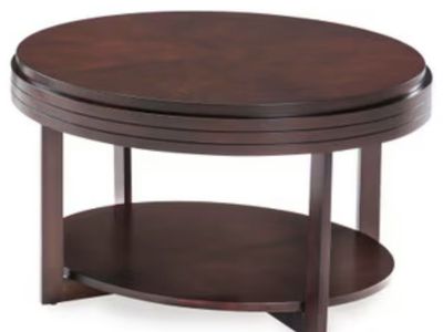 New - Favorite Finds Oval Coffee Table - Chocolate Cherry Finish (33"L x 23"W x 19"H)