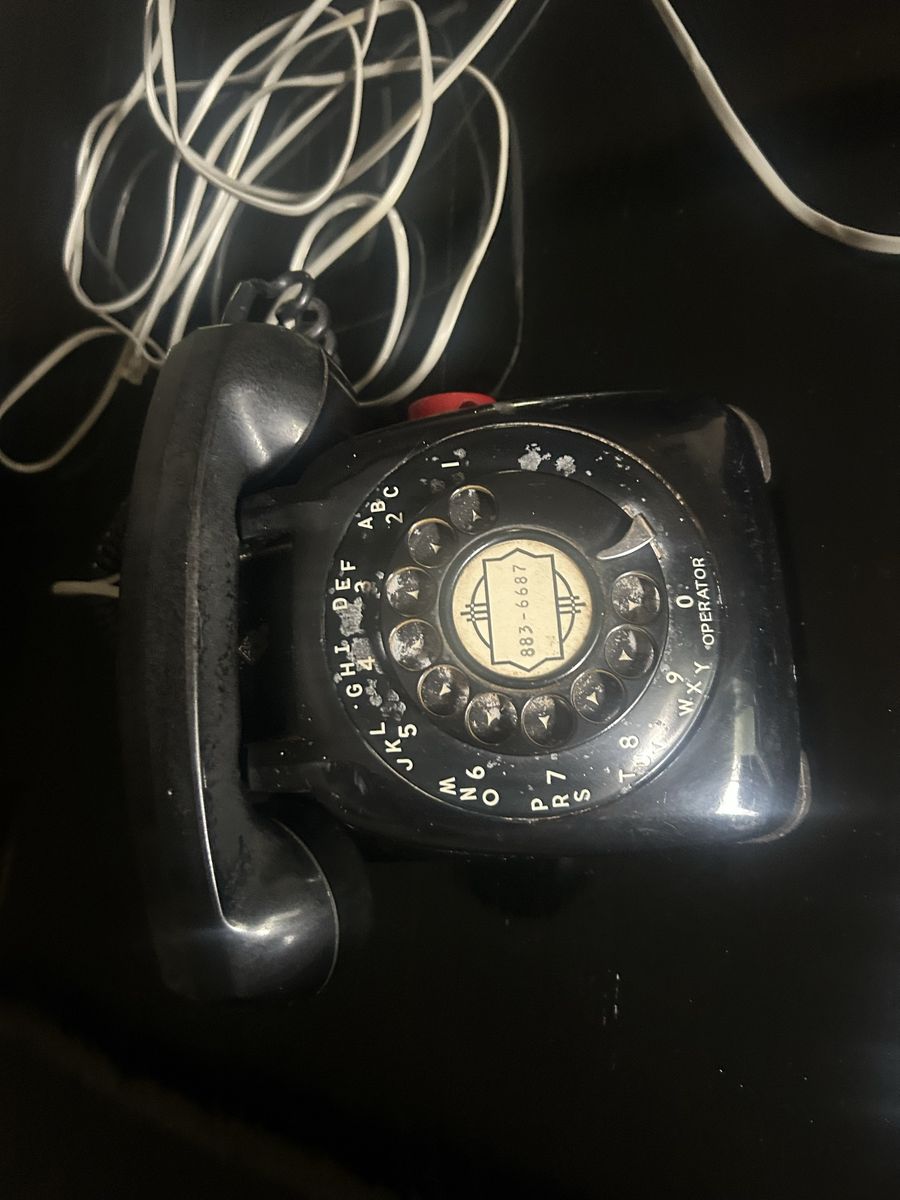 Vintage Black Rotary Dial Telephone Landline Desk Phone