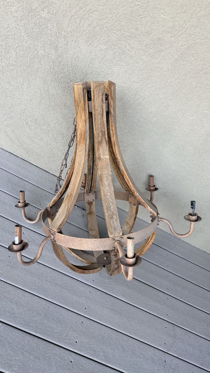 Wood chandelier